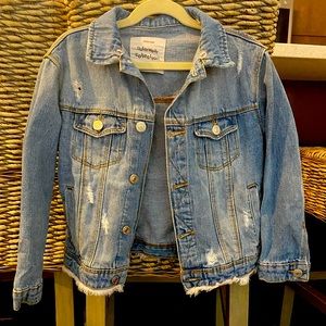 Zara kids, distressed denim jacket.
